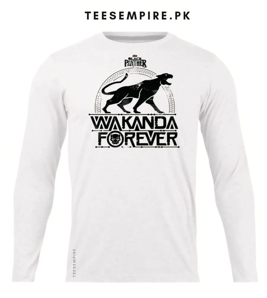 White Black Panther Wakanda Forever Full Tee
